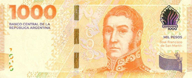 Los billetes de 1000 pesos tendrán la imagen de San Martín