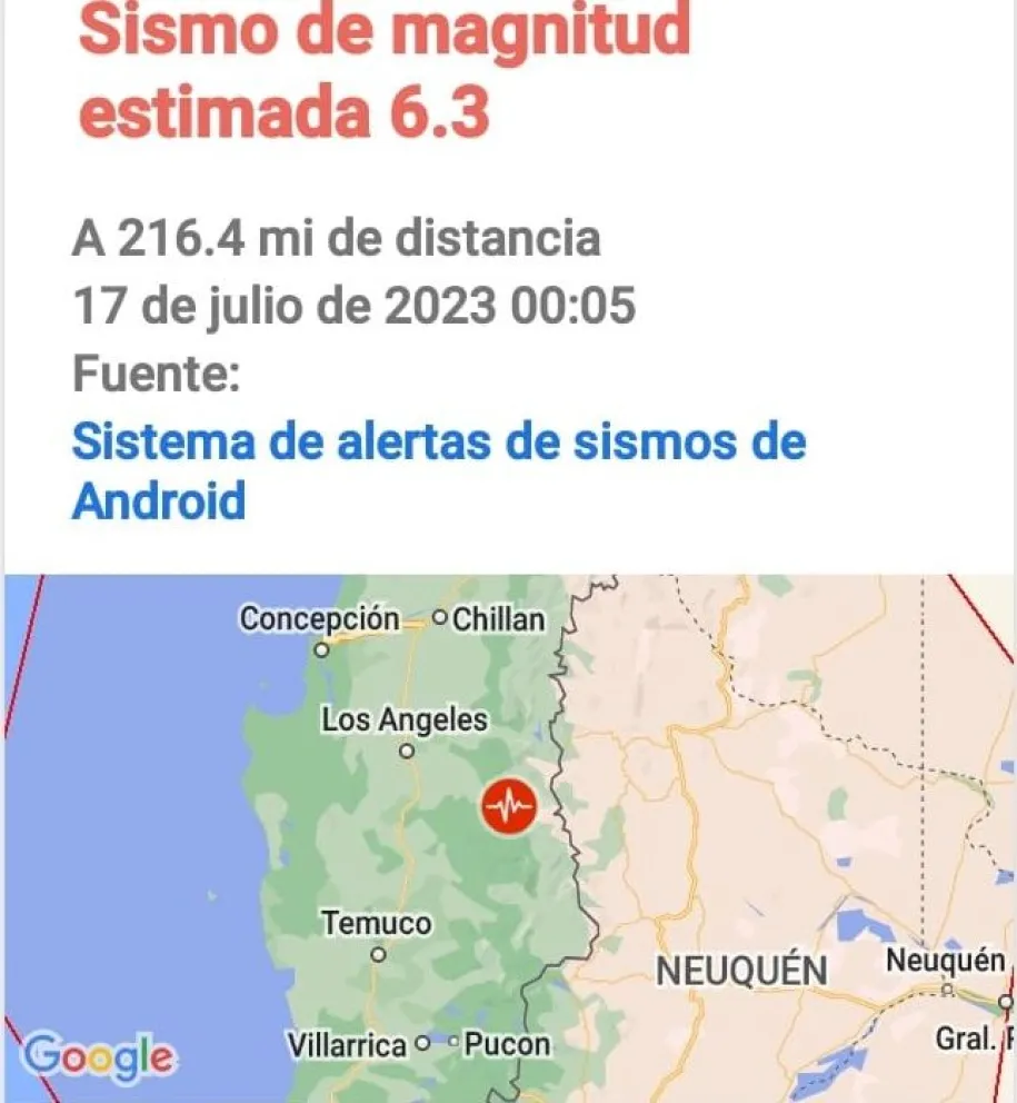 Vecinos de Bariloche aseguran que sintieron el temblor de la madrugada