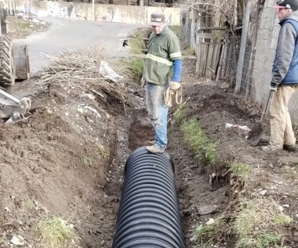 Avanza la obra de pluviales en el barrio Arrayanes