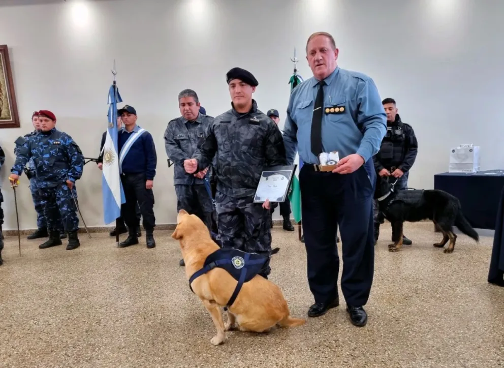 Emotivo acto de retiro para tres canes de la Policía de Río Negro
