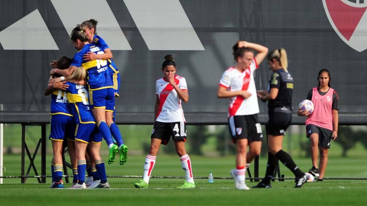 Miriam Mayorga anotó un gol de cabeza en el triunfo de Boca ante River 