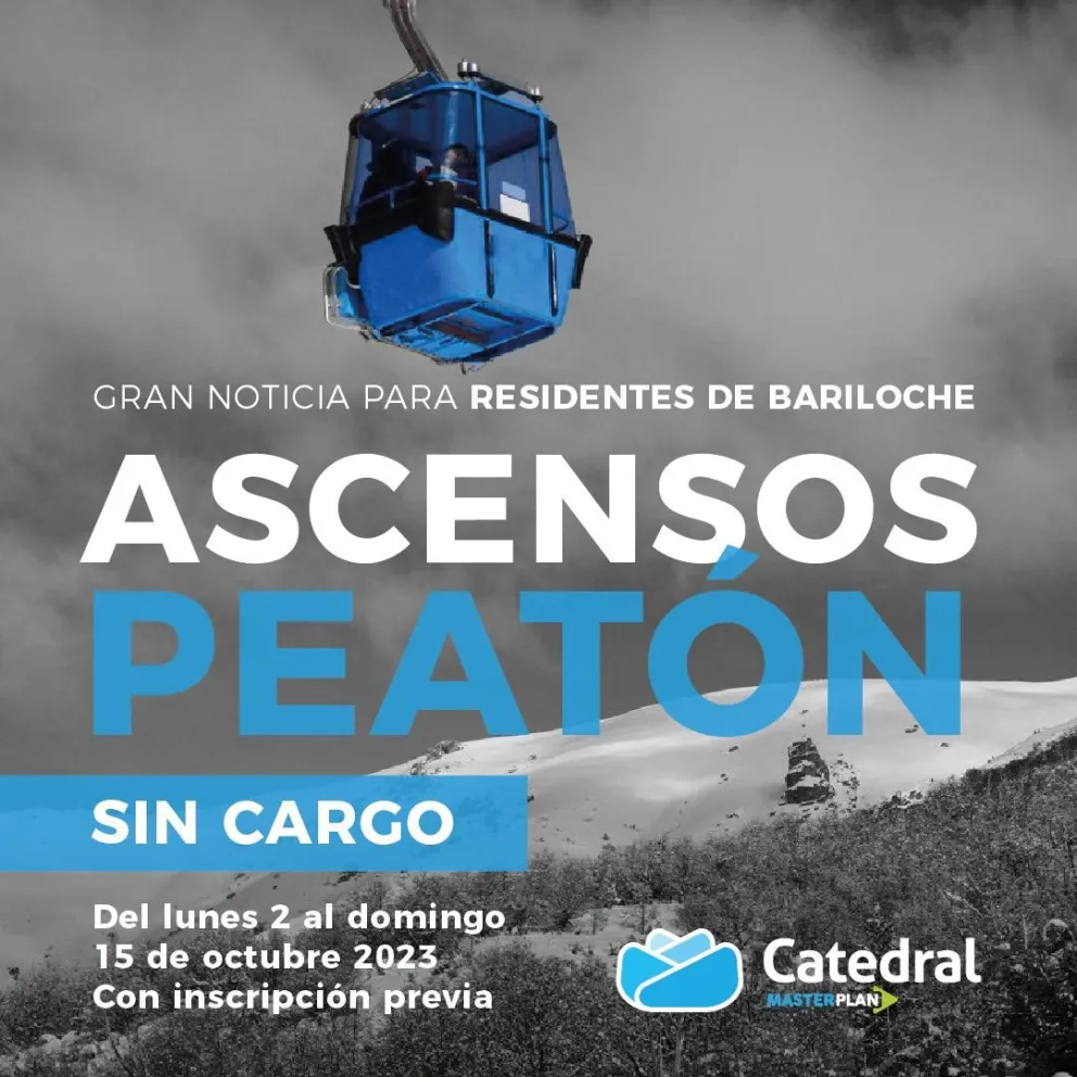 Residentes podrán subir gratis al Cerro Catedral: Mirá cómo obtener el pase