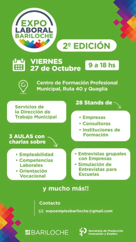 Llega la segunda edición de la "Expo Laboral Bariloche"
