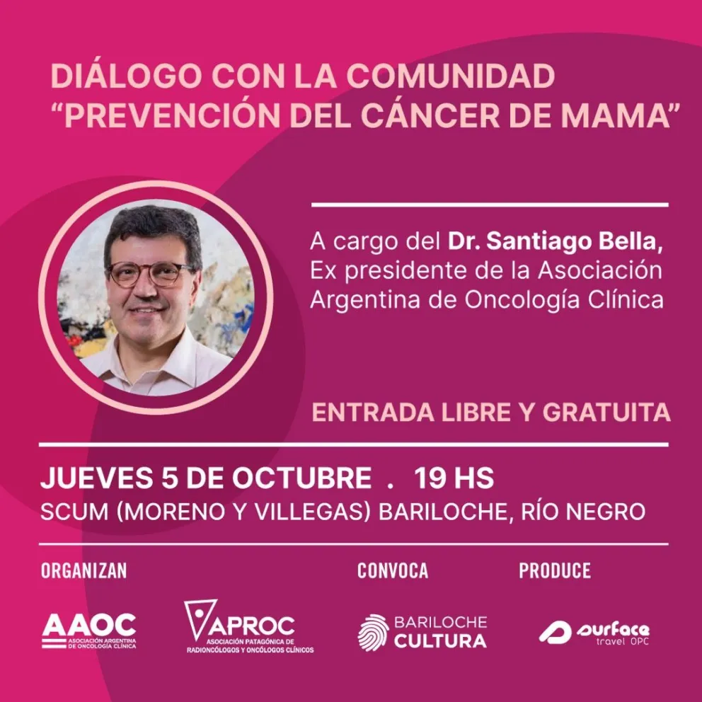 Se realizará en Bariloche un importante congreso médico sobre Cáncer de Mama