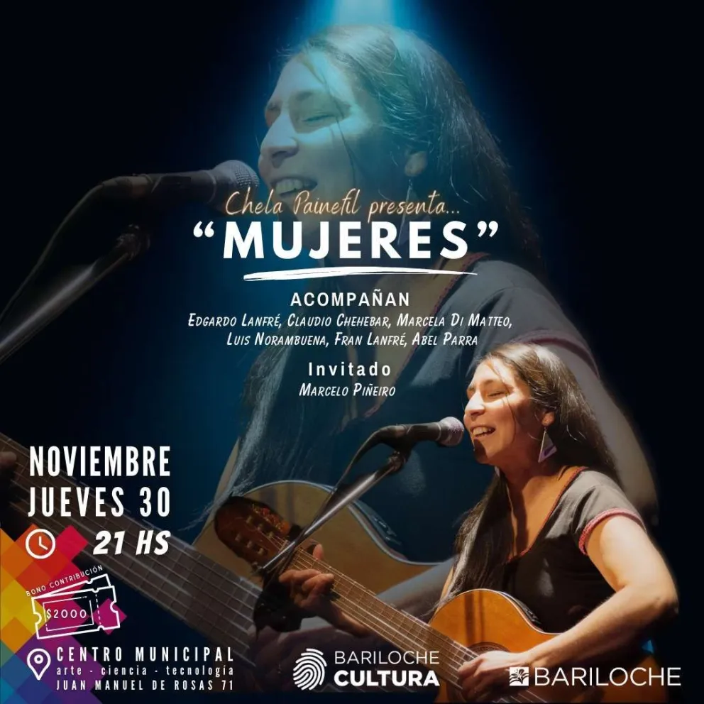 Chela Painefil presenta "Mujeres" en el Centro Municipal de Arte, Ciencia y Tecnología