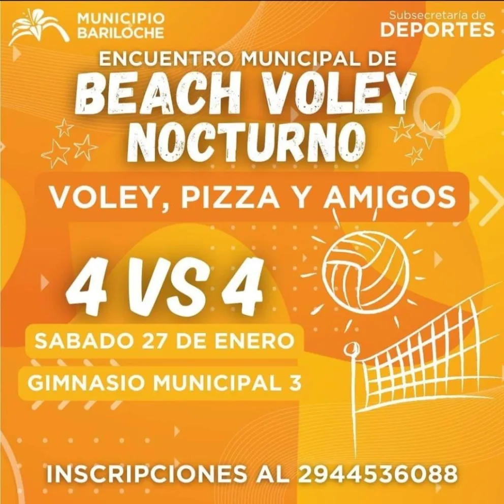 Se viene un imperdible encuentro Municipal de Beach Vóley Nocturno