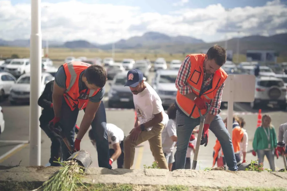 Realizan plantación de árboles autóctonos en Aeropuerto de Bariloche