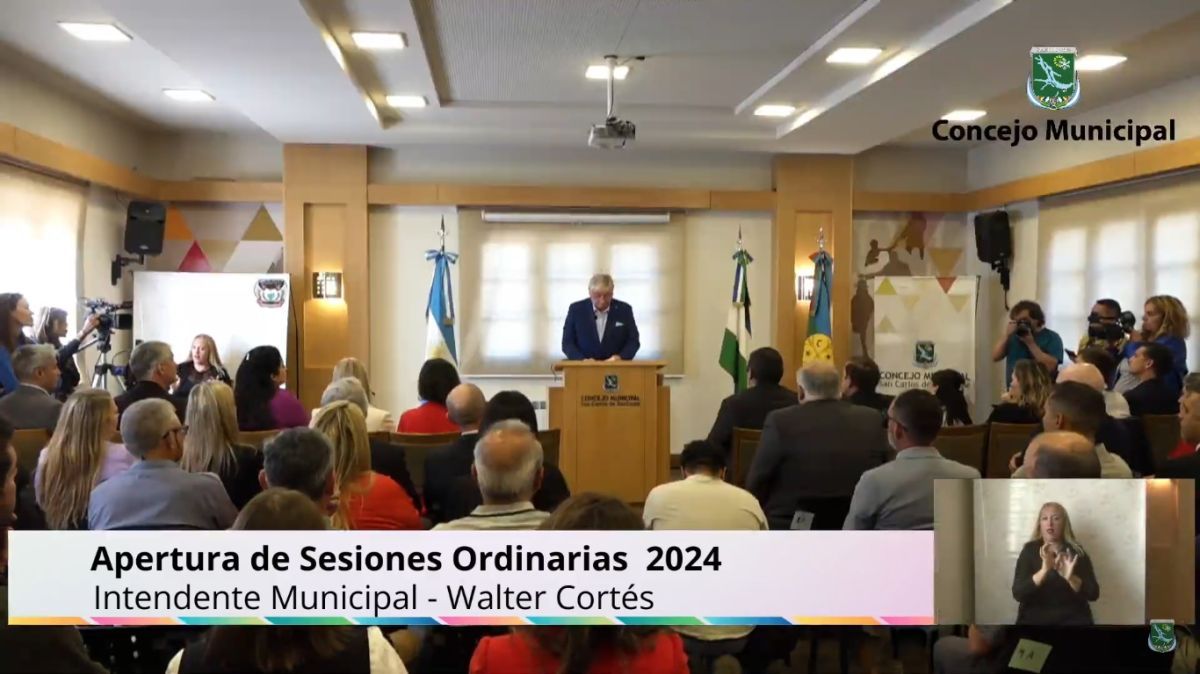 Cortés inauguró el período 2024 de sesiones ordinarias en el Concejo Deliberante