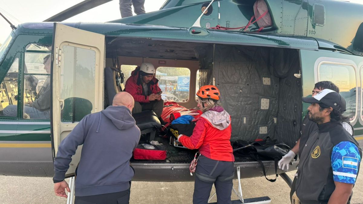 Trasladaron en helicóptero a un hombre que se accidentó en el Cerro López