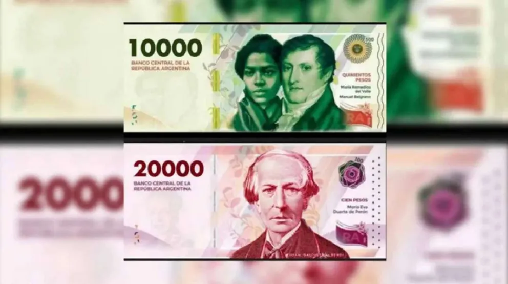 A fines de octubre llegarían los billetes de 20.000 pesos