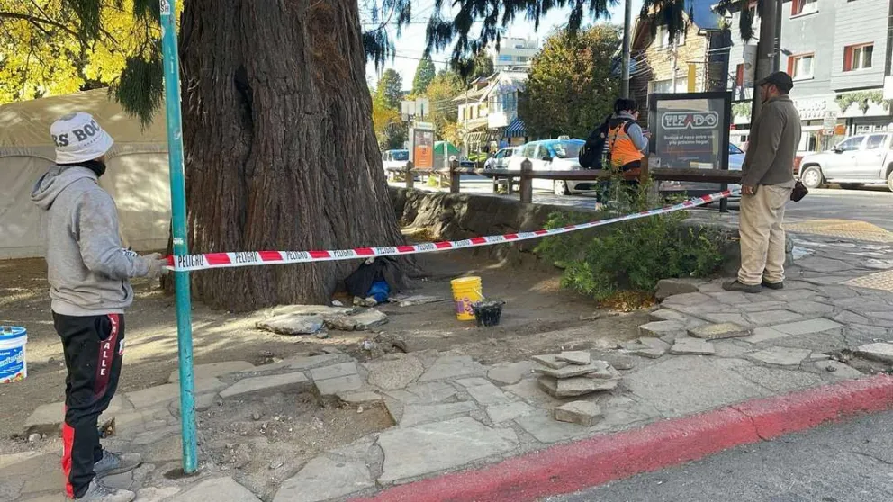 Comenzó la reparación de las veredas en el casco histórico del Centro Cívico
