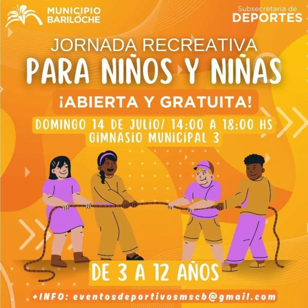 Este domingo habrá actividades recreativas para los más chicos