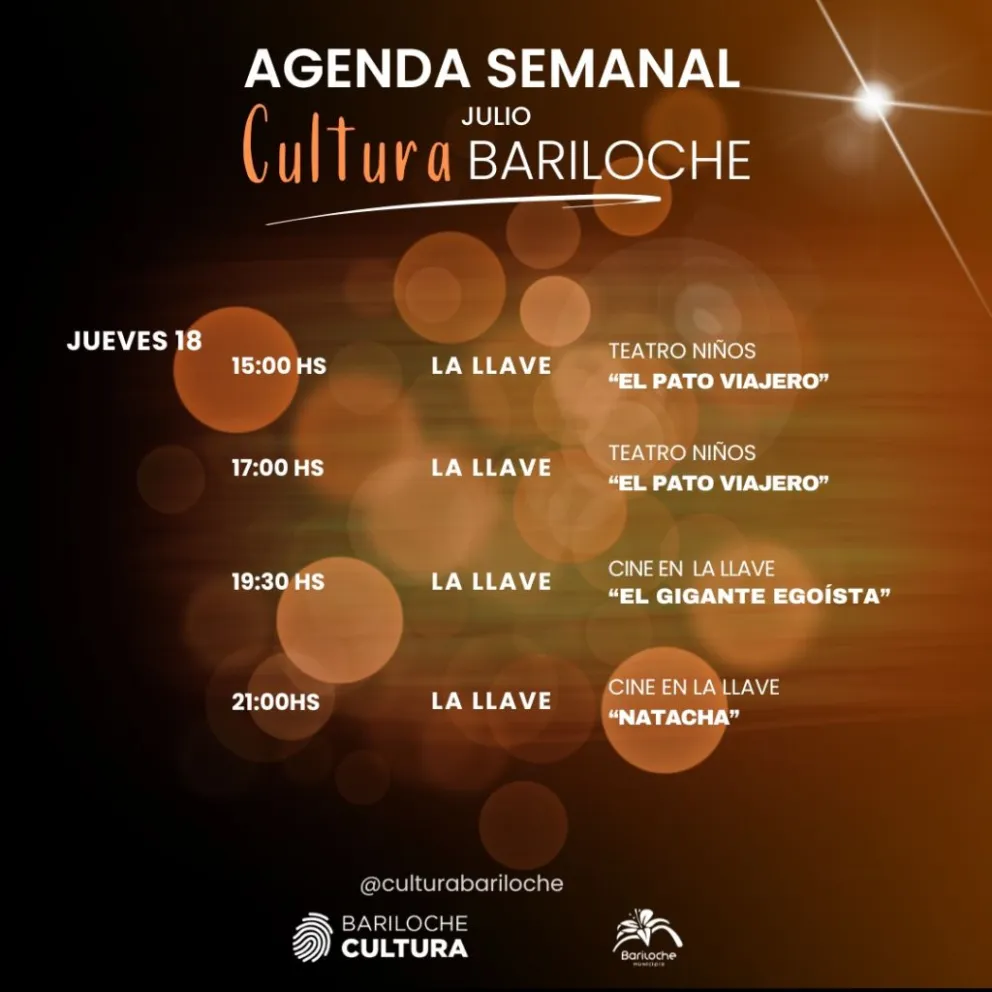 Agenda cultural para esta semana en Bariloche