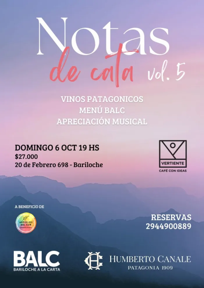 "Notas de Cata": Una velada única de vinos, música y gastronomía a beneficio de Arpegios del Sur