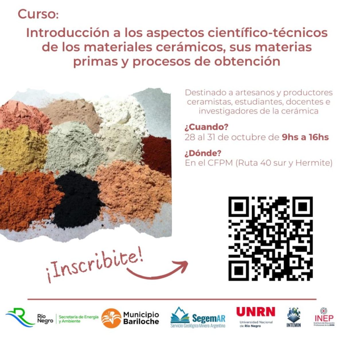 Curso de cerámica: aspectos científico-técnicos en Bariloche