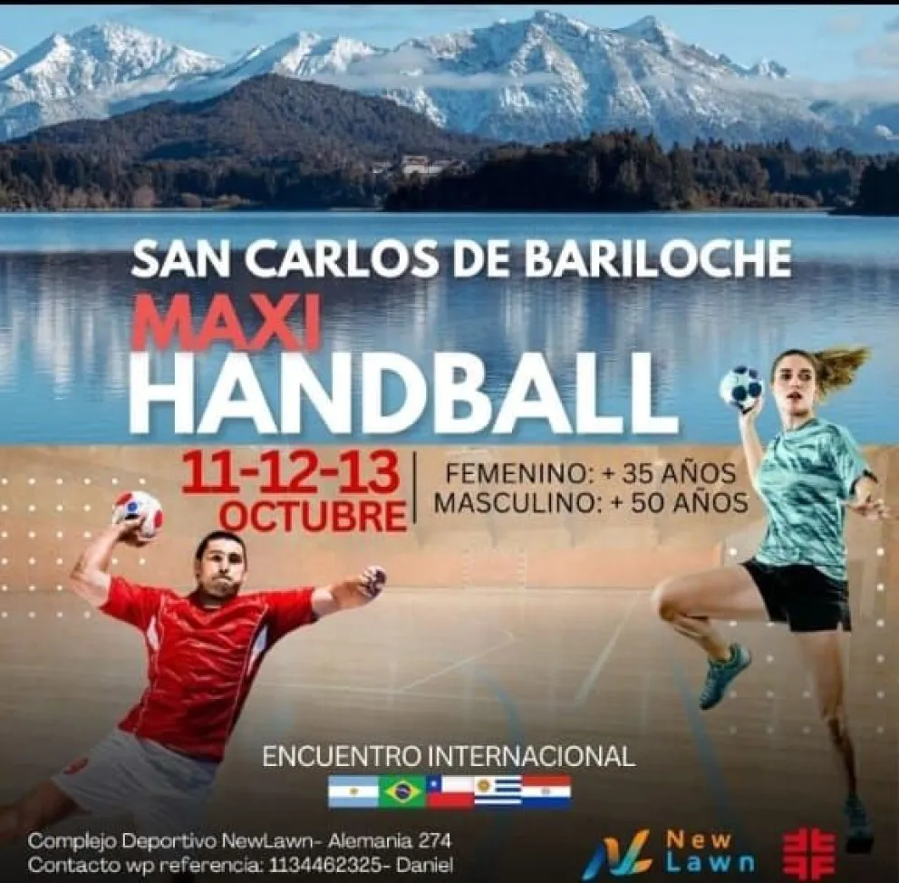 El Maxi Handball se reúne en Bariloche con un encuentro internacional 