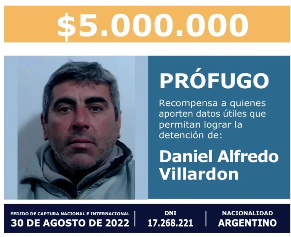 El Ministerio de Seguridad ofrece una recompensa de $5.000.000 para la captura de un ex policía