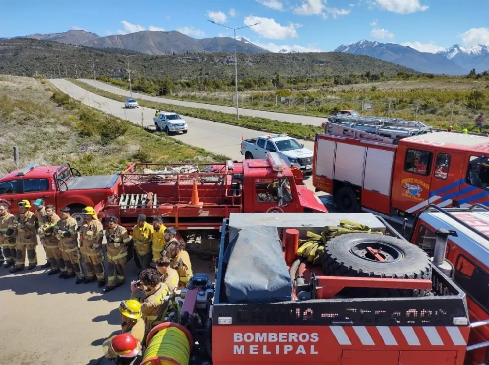Realizaron un simulacro de incendio de interfase con bomberos y fuerzas de seguridad