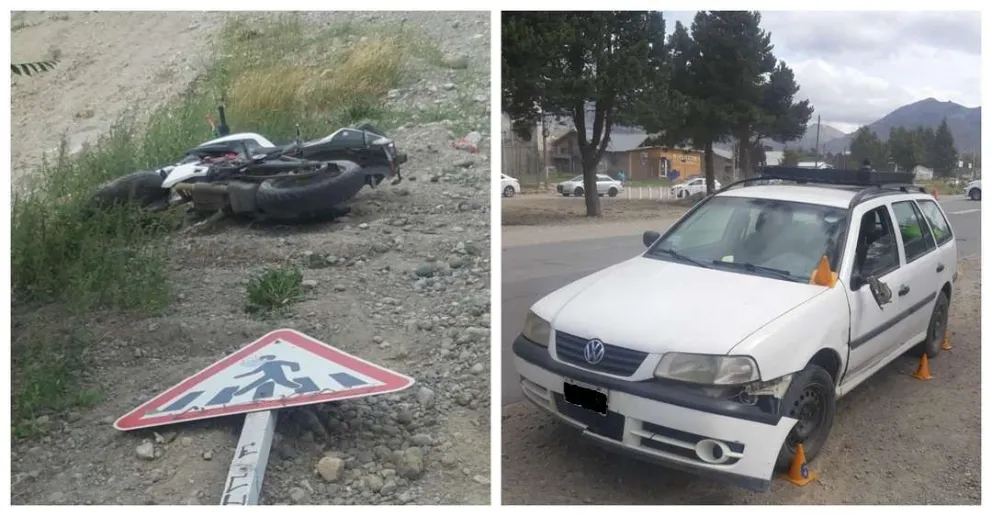 Grave accidente en avenida Juan Herman: dos motociclistas heridos tras impactar contra un auto