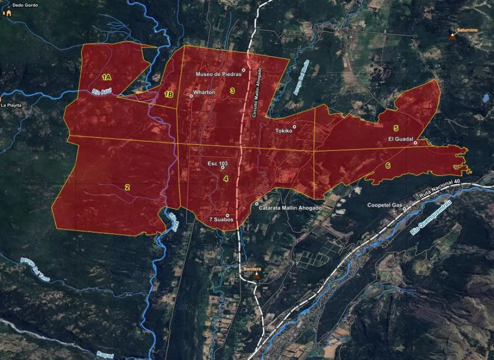 Incendio en El Bolsón: condiciones del clima favorecen la tarea de combate