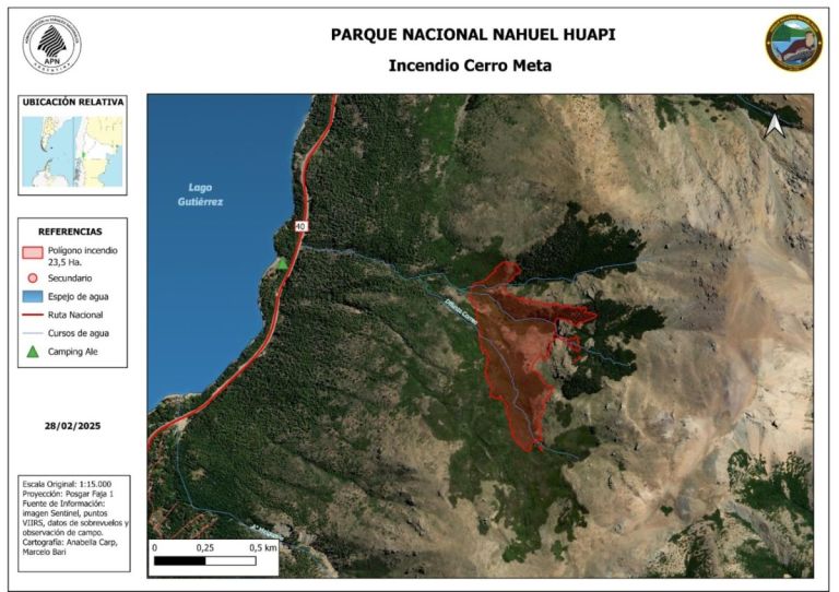 Estado del incendio en el cerro Meta y denuncia de fuego en Ñirihuau ...