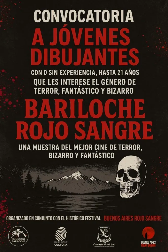 Convocatoria para jóvenes artistas: diseñá el flyer de “Bariloche Rojo Sangre”