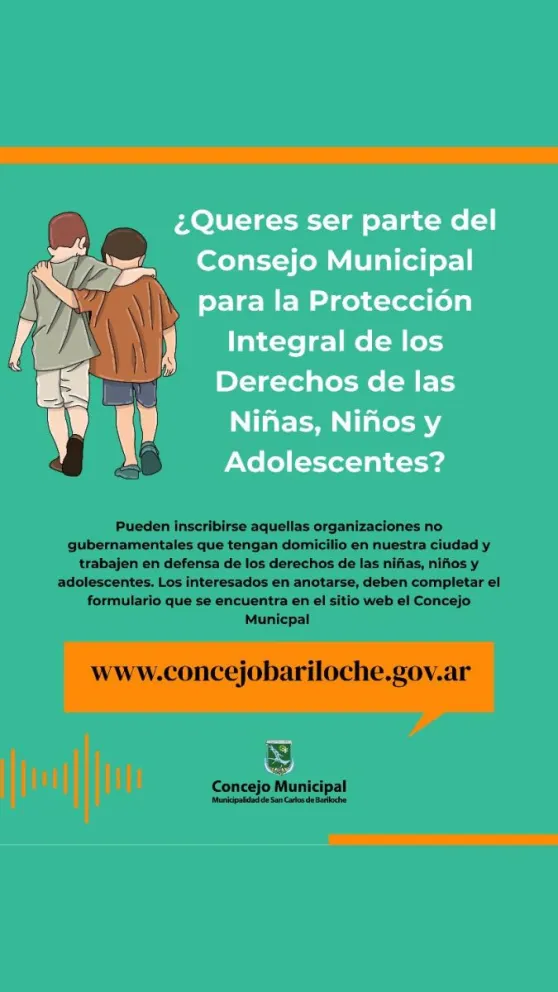 Convocan a organizaciones para integrar el Consejo Municipal de Niñez en Bariloche