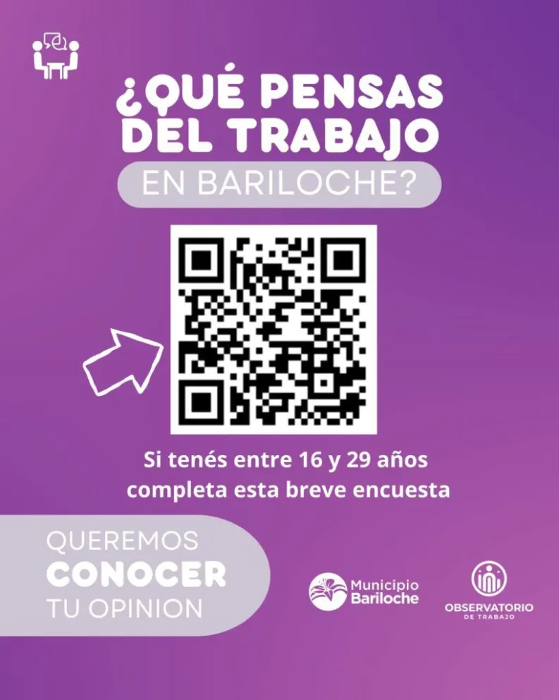 El Observatorio de Trabajo invita a jóvenes de Bariloche a participar de una encuesta sobre empleo