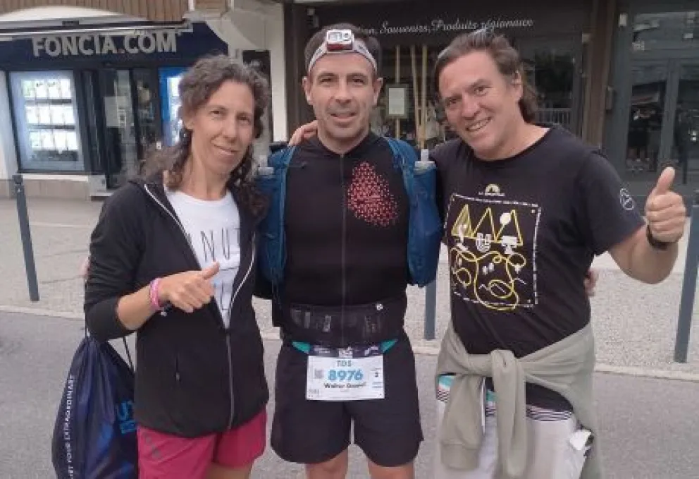 Ivana Pérez, Walter Umaña y Silvio Luengo en Mont Blanc 