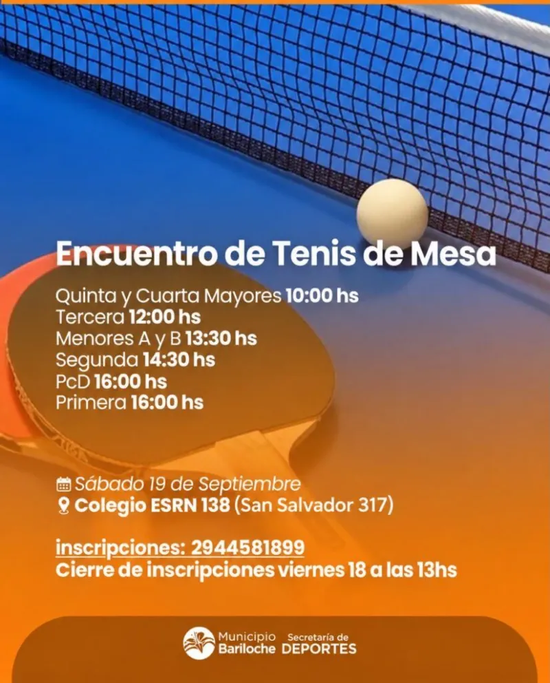 Encuentro de Tenis de Mesa en Bariloche